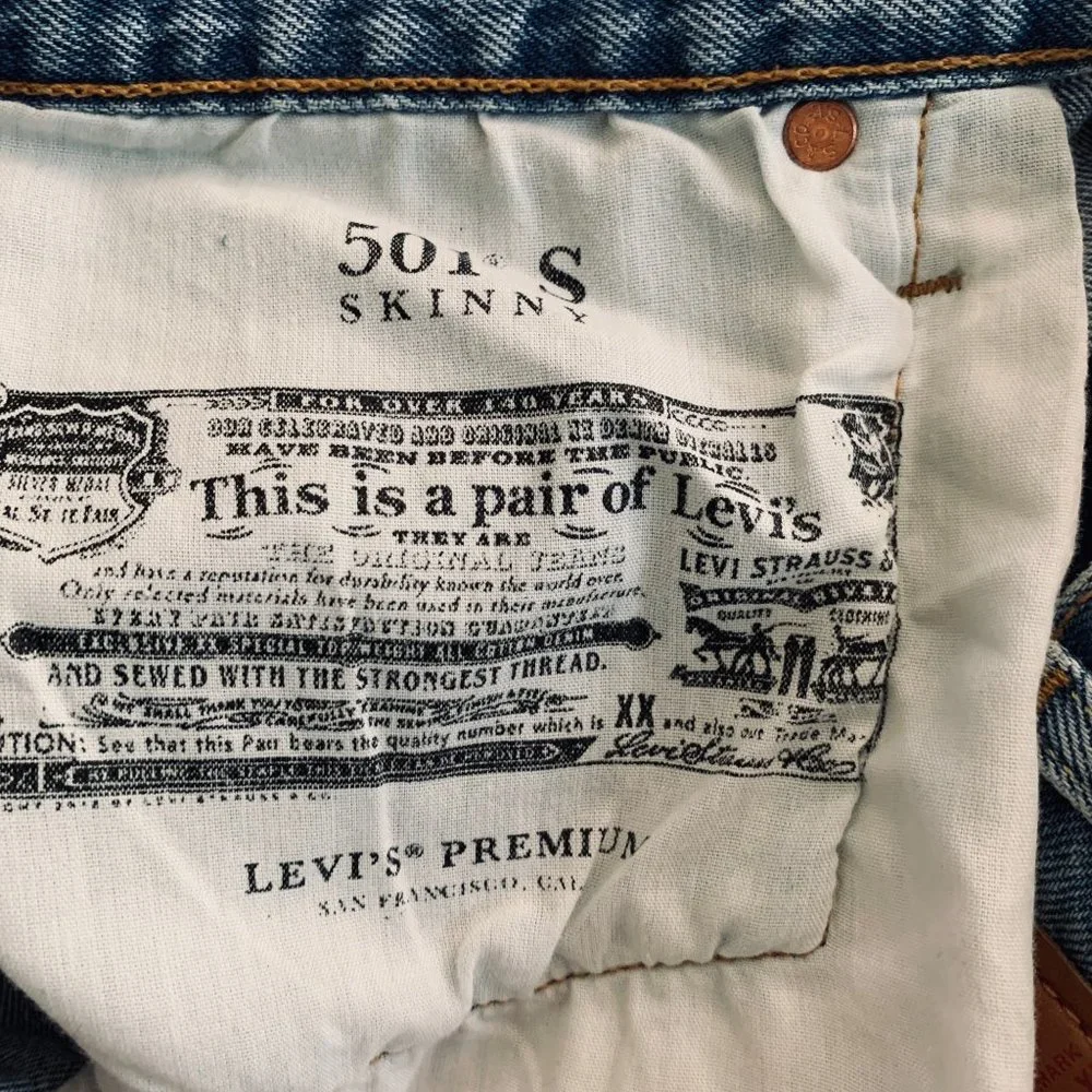NWT Free People x Levi’s 501 Skinny Lovefool 32 x 30 - Picture 7 of 8